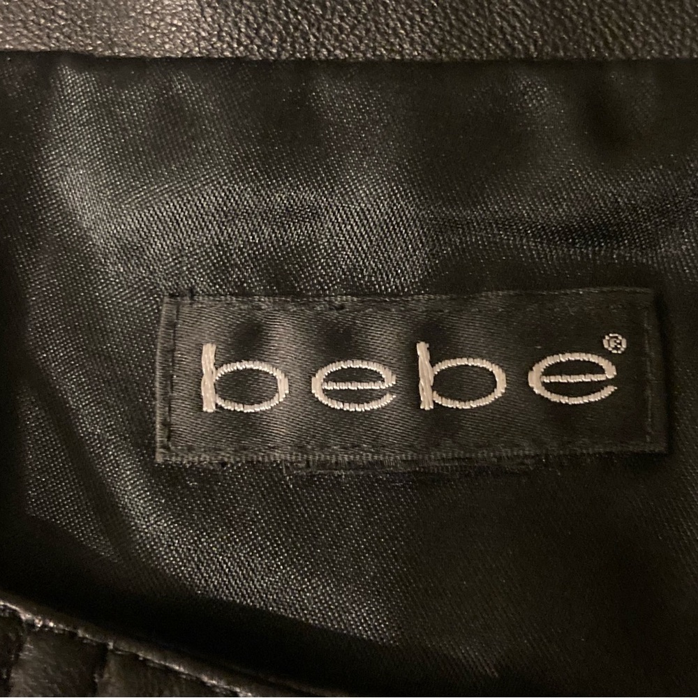 bebe Black Leather Low-Rise Lace-Up Bootcut Pants | Y2K | Size 8 - Picture 5 of 14
